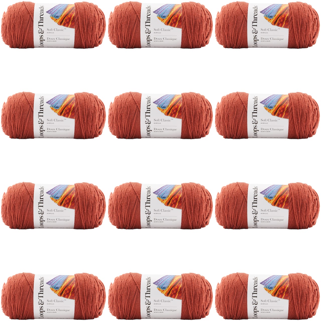 12 Pack: Soft Classic™ Solid Yarn by Loops & Threads®